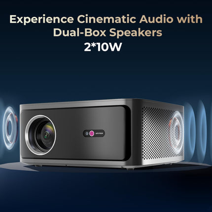 WZATCO Legend Optimus, Netflix Certified, Smart Home Projector 4k Ultra HD, Native 1080P Fully Automatic, 2000 ANSI, HDMI ARC, WiFi 6 & BT, Screen Mirroring, Portable Room Cinema, Black
