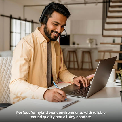 Zebronics 2.8m Wired Headphones, 27mm Drivers, Adjustable Mic, 3.5mm Jack, Detachable USB Cable, Adjustable Headband, Media/Volume Control, Compatible with Laptop/PC/Mobile/Tablet (VCX 101
