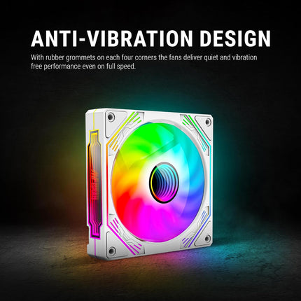 Ant Esports Sciflow 120mm 3 IN 1 ARGB Case Fan Kit - White, RGB Controller, Remote Controller, PWM Control, 1500 RPM, 65.4 CFM Airflow