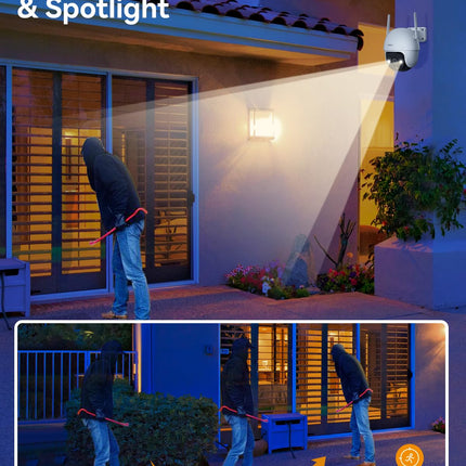 Imou 3MP CCTV Camera for Home Outdoor, 360° Security WiFi Camera, Full Color Night Vision 30M, Human Detection, 2-Way Talk, Siren Alarm, Compatible with Alexa, Supports 512GB SD Card, IP66, DK7