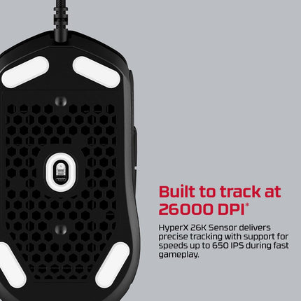 HyperX Pulsefire Haste 2 USB Type-A Wired RGB Gaming Mouse, Up to 26K DPI, HyperX 26K Sensor, 53g Ultra-Lightweight, 6 programmable Buttons, 8K Hz Polling Rate, 24 Months Warranty - Black [6N0A7AA]