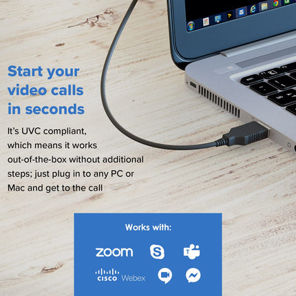 Creative Live! Cam Sync V3 2K Qhd USB Webcam with 4X Digital Zoom (4 Zoom Modes from Wide Angle to Narrow Portrait View), Privacy Lens, 2 Mics, for Pc and Mac - Black