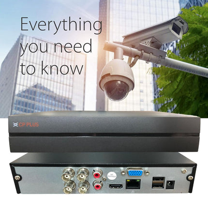 CP Plus CP-UVR-0401E1-IC2 4 Channel Full HD DVR with H.265+ Compression – Upto 2.4MP Camera Support, Black