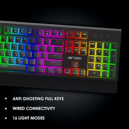 Ant Esports MK4000 Smartchoice Mechanical Gaming Keyboard, RGB LED Backlit Aluminium Base, Hot Swappable Switches, Full Size 104 Keys,Fully Programmable Red Switch, Wired USB, PC Laptop PS5 Compatible