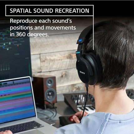 Sony MDR-MV1, Audiophile Headphones for Mixing and Mastering, Studio Monitor Sound for Neutral Frequency Response, Excellent Wearing Comfort, Spatial Sound Creation | Detachable cables