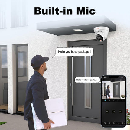 CP Plus 8MP Dual Light Dome Camera, IR Range of 30 Mtr., Warm Light Range of 30 Mtr, PoE, IP67, Support Built-in Mic, DWDR, Day/Night (ICR), Instastream, H.265, H.264, MJPEG [CP-UNC-DA81L3C-LQ]
