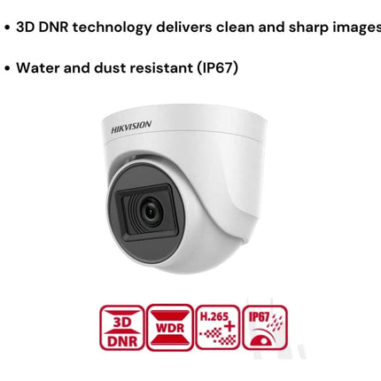 HIKVISION 2Mp Indoor Wired Color Camera for Dvr Ds-2Ce5Ad0T-Itp Eco Bnc/Dc, White - 1080P