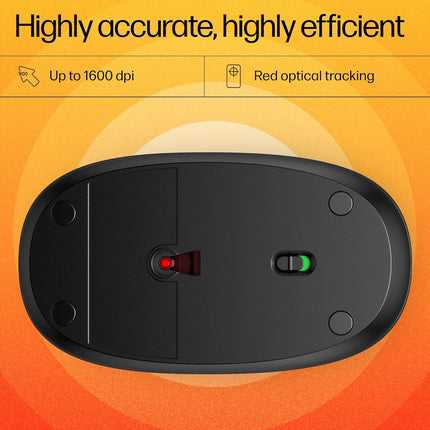 HP 240 Bluetooth Wireless Mouse with 3 Buttons/1600 DPI Red Optical Tracking/Sleek and Ambidextrous/Compatible to Windows 10, macOS, Chrome OS, 3 Years Warranty (Black) - Unboxify