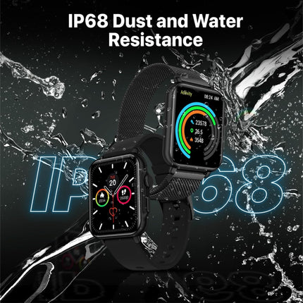 Promate ProWatch-B18 Fitness Smart Watch, 1.8 inch Display Bluetooth Calling, IP68 Water Resistance, Voice Assistant, Upto 20 Days Battery, 37 Sports Modes, Real-time HR Monitor, 100+ Watch Faces