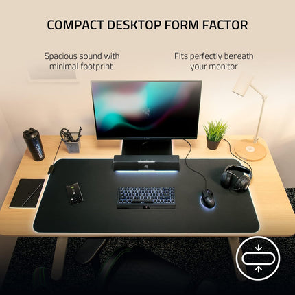 Razer Leviathan V2 X: PC Soundbar with Full-Range Drivers - Chroma RGB - USB Type C Power and Audio Delivery - Bluetooth 5.0 - for PC,-Laptop, Smartphones, Tablets & Nintendo Switch