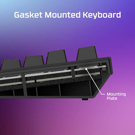 HyperX Alloy Rise – Hot-Swappable Mechanical Gaming Keyboard, PC, Ambient Light Sensor, Gasket Mounted, HyperX Linear Switches