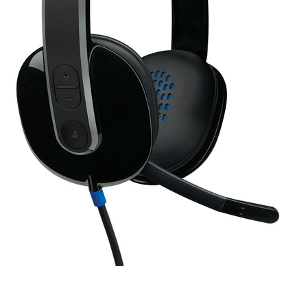 Logitech H540 Stereo Wired On Ear Headphones with Mic with Noise-Cancelling USB, On Ear Controls, Mute Indicator Light, Pc/Mac/Laptop - (Black)