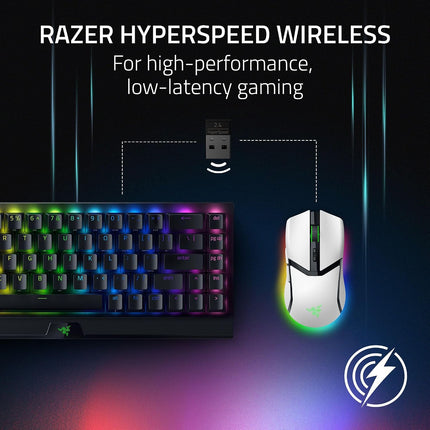 Razer Cobra Pro Wireless Gaming Mouse: 10 Customizable Controls - Chroma RGB Lighting - 30K Optical Sensor - Gen-3 Optical Switches - 2.4GHz, Bluetooth & USB Type C - Up to 170 Hr Battery - White