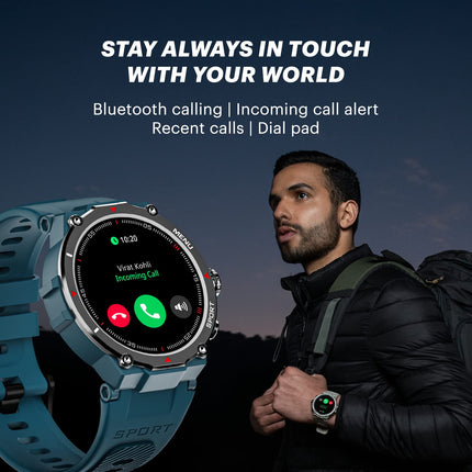 Noise Force Rugged & Sporty 1.32" Bluetooth Calling Smart Watch, 550 NITS, 7 Days Battery, AI Voice Assistance, Smart Watch for Men (Misty Grey)