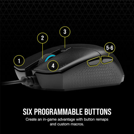 Corsair Katar Pro Ultra-Light Optical USB Gaming Mouse with Backlit RGB LED, 12400 DPI (Black)