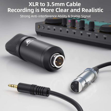 Maono AU-A03 Condenser Microphone Kit Podcast Mic with Boom Arm Microphone Stand (Black)