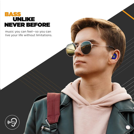 Nu Republic Starbuds 4 True Wireless in Ear Earbuds (TWS) BT V5.0, Upto 20Hrs Play Time, Compact Charging Case, Sweat & Water Resistant, Voice Assistant/Siri with in-Built Mic -Blue - Unboxify