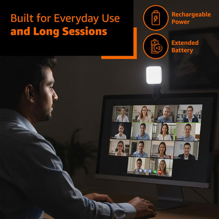 Amazon Basics LED Video Light for Photography, Live Streaming, Makeup & More | 2000 mAh | 3 Color Modes | 360° Rotation | Magnetic Absorption | Camera & Tripod Mountable | Rechargeable Battery
