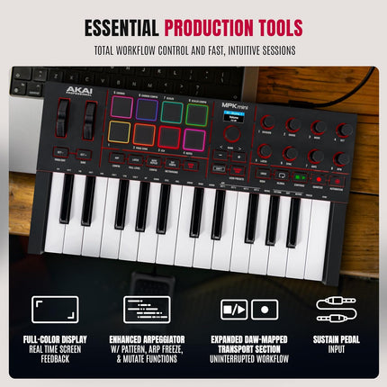 Akai MPK MINI MK4 Compact Midi Keyboard and Pad MIDI Controller
