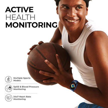 PLAYFIT DIAL3PRO, Full Touch Big 2'' IPS Display, Clear Bluetooth Calling, EBEL Watch Speaker, Multiple Exercise Modes, 24-Hour Heart Rate Monitor, IP68 Water Protection