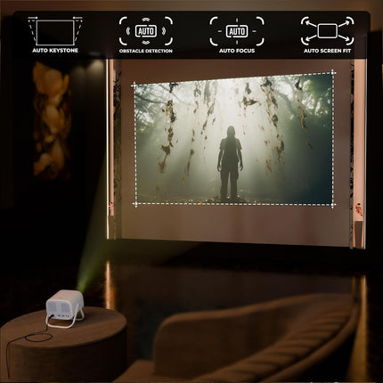 Zebronics Android Smart Projector, 1080p, 5200 Lumens, 200" Screen, 200° Tilt, Auto Focus, Auto Keystone, Auto Sensor Tech, BT, WiFi, App Support (Netflix, Prime, etc), Miracast (Pixaplay 34, Yellow)