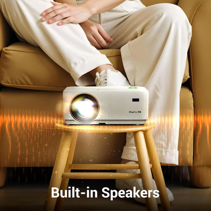ZEBRONICS PIXAPLAY 65, Android Projector, 10000 Lumens, 4K Support, 200 Inch Screen Size, Electronic Focus, Built-in Speaker, Bluetooth, HDMI, USB, WiFi, AUX, 1080p Native, Miracast