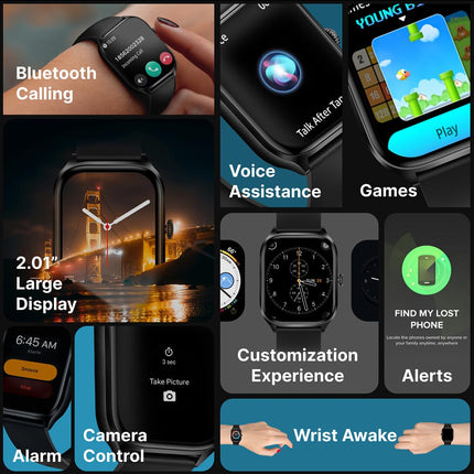 TIMEX iConnect Calling Max 2.01"(5.1cm) Display with Functional Crown and BT Calling Smartwatch for Unisex - TWIXW1300T