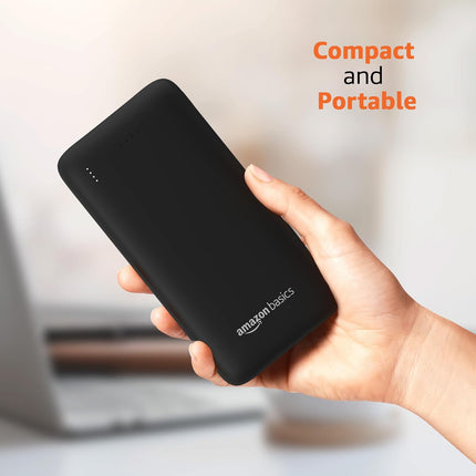 Amazon Basics 27000 Mah 65W Ultra Fast Charging Power Bank | USB Type-C Input, USB Type A Power Delivery (Input & Output) | Quick Charge | Two-Way Fast Charging (Black)