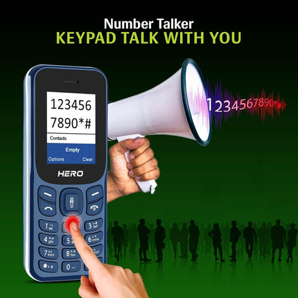Lava Hero Shakti 2025 Dual Sim Keypad Mobile Phone (with Vibration Alert) | 1.8" Display | Super Saving Battery Mode | Stylish Design | Number Talker | (Dark Blue)