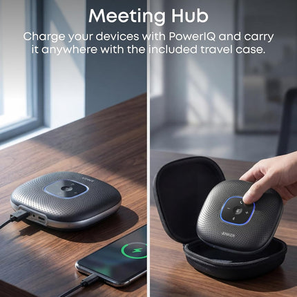 Anker Conference Microphone, PowerConf Bluetooth Speakerphone with 6 Mics, Enhanced Voice Pickup, 24H Call Time, USB C, Computer Conference Speaker Compatible with Leading Platforms, for Home Office