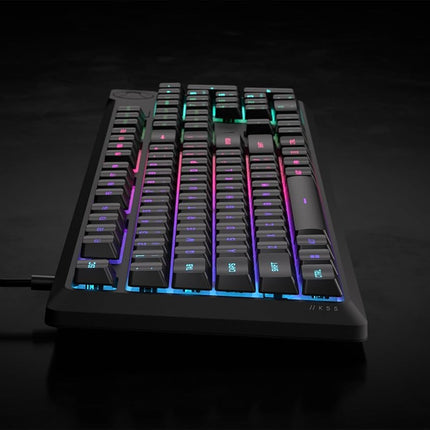 Corsair K55 CORE RGB Gaming Keyboard,Dynamic RGB Backlit Keys,Dust & Spill-Resistant,Six Customizable Macro Keys,Elgato Stream Deck Software Integration,Dedicated Media Keys