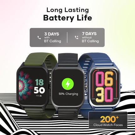 Wings Prime Smartwatch with 1.96" HD IPS Display and 60Hz Refresh Rate, Digital Smartwatch with Single Chip BT Calling, Upto 7 Days of Battery