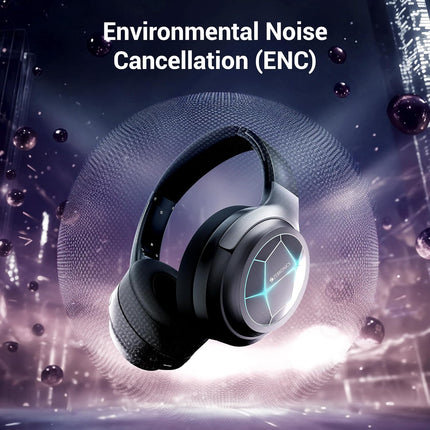ZEBRONICS Envy 2, Wireless Over Ear Headphone, ENC, Upto 65* Hours Playback, Gaming Mode, Dual Pairing, Bluetooth v5.3, AUX, Call Function, Voice Assistant, Foldable Design, Detachable Mic (Black)