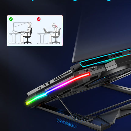 Cosmic Byte Cyclone RGB Laptop Cooling Pad with 5 Fan, Adjustable Speed, USB Hub (Black/Blue)