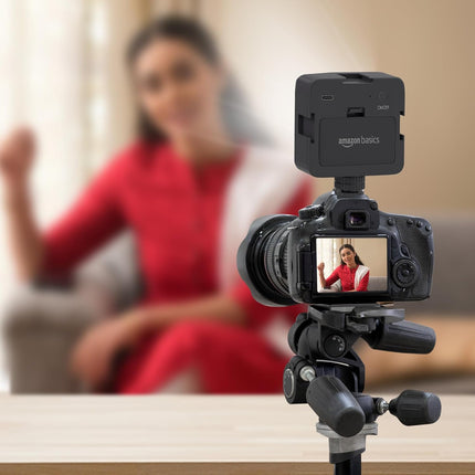 Amazon Basics Camera Video Light with Clip and 3 Cold Shoe Connector | 120 LED Beads | Dimmable & Rechargeable Battery | Useful for Photography, Live Streaming, Makeup, Video Meeting