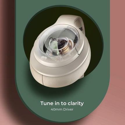 Noise Airwave Max 4 Wireless Over Ear Headphones with 70H Playtime, ENC, 40mm Driver, Low Latency(up to 40ms), Dual Pairing, BT v5.4 (Calm Beige) (AUD-HDPHN-4-BEIGE)