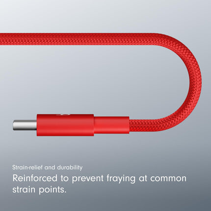 Beats USB-A to USB-C Woven Cable, Fast Charging, Durable and Tangle-Free Design, Compatible Charger for Apple & Android USB-C Devices (1.5 m) - Rapid Red