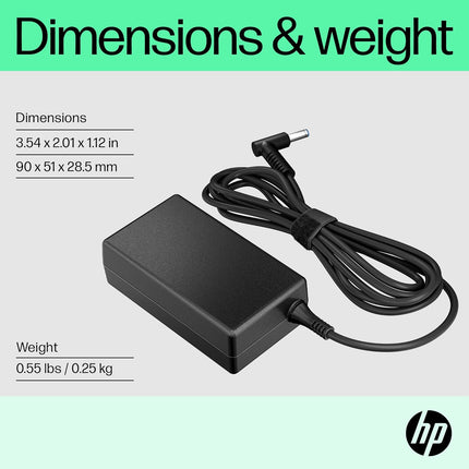 HP 65W Smart AC Adapter with 65W Power delivery and 4.5mm Connector (6H459AA) - Unboxify