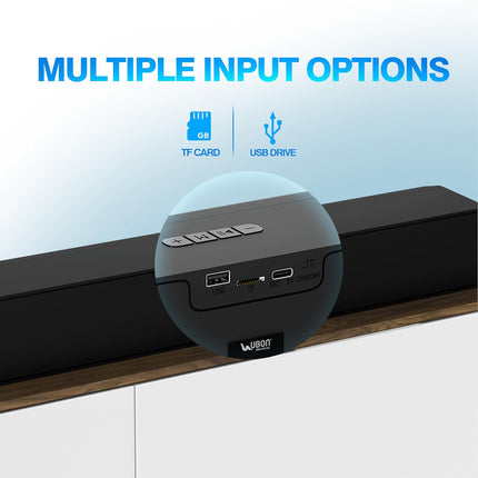 UBON Badshaah 20W BT Soundbar with 10 Hours Playtime | Bluetooth 5.3 & USB Connectivity | 2000 mAh Battery | 2X Bass (Black)