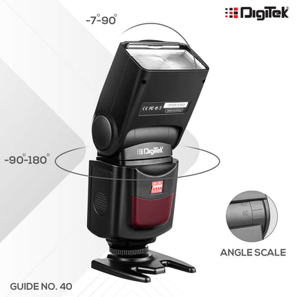 DIGITEK® (DFL-088) Universal Electronic Flash Speedlite for DSLR Cameras Canon Nikon Pentax Olympus with Standard Hot Shoe Mount (Without Trigger)