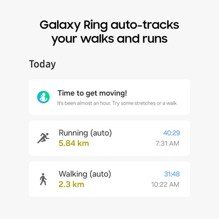 Samsung Galaxy Ring, with Smart AI, Size First W/Sizing Kit, No App Subscription, Fitness Monitor, Sleep Tracker, Up to 7-Day Battery, Size 10, Titanium Gold