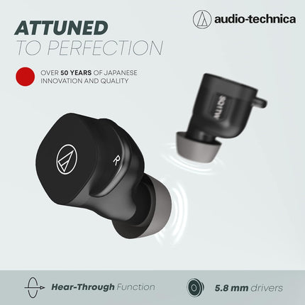 Audio-Technica ATH-SQ1TWBK Wireless Earbuds