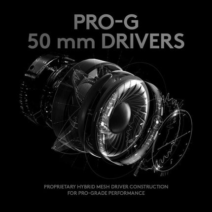 Logitech G Pro X Gaming Wired Over Ear Headphones with Mic Blue Voice DTS Headphone:X 2.0, 50Mm Pro-G Drivers, 2.0 Surround Sound for Esports Gaming, Pc/Ps/Xbox/Vr/Nintendo Switch - (Black)