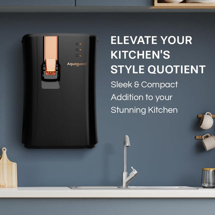 Aquaguard Ritz Stainless Steel Tank, 9-Stage RO+UV+Active Copper Tech Purifier | Up to 60% Water Savings | Suitable for Tanker, Borewell & Municipal Water