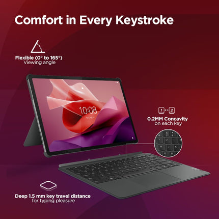 Lenovo Original Tab P12 Keyboard Detachable, 3-Point Pogo-Pin Connectors Wireless Keyboard with Trackpad/Touchpad Tablet (Ultra-Thin, Productivity Enabling Hot Keys (Suitable for Tab P12, Zg38C05230))