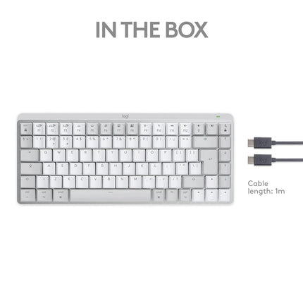 Logitech MX Mechanical Mini for Mac Wireless Illuminated Keyboard with Free Adobe subscription, Low-Profile Performance Switches, Tactile Quiet Keys, Backlit, Bluetooth, USB-C, Apple, iPad - Pale Grey