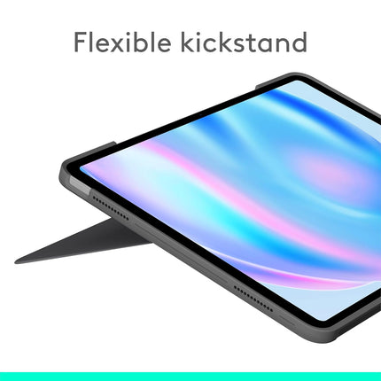 Logitech Combo Touch iPad Air 13-inch (M2 & M3)(2024 & 2025) Keyboard Case - Detachable Backlit Keyboard with Kickstand, Comfortable Typing, Multi-use Mode - Oxford Grey