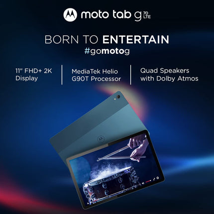 MOTOROLA tab g70 LTE 11 inch with Wi-Fi+4G Tablet (Modernist Teal)