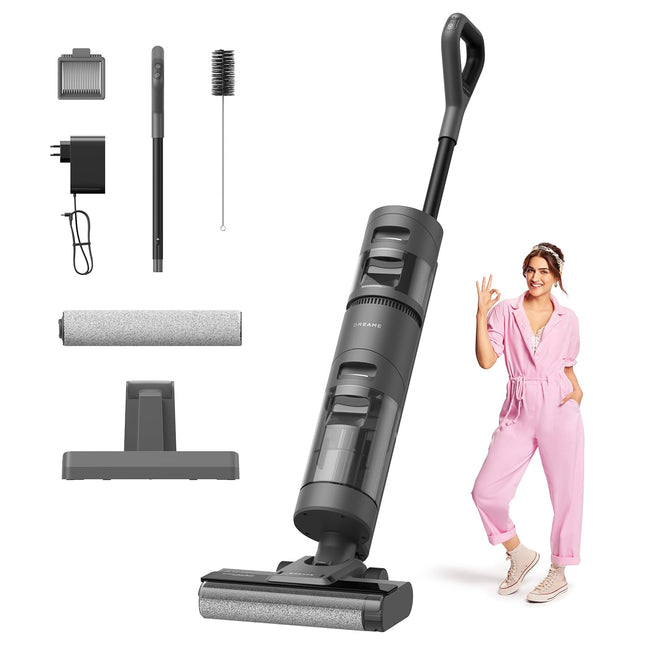 Dreame H11 Core Wet Dry Vacuum Cleaner, Edge Cleaning Brush Self Led Display Cordless for Hard Floors Wood, 900 Ml, Hepa Filter