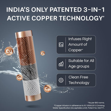 Aquaguard Ritz Stainless Steel Tank, 9-Stage RO+UV+Active Copper Tech Purifier | Up to 60% Water Savings | Suitable for Tanker, Borewell & Municipal Water